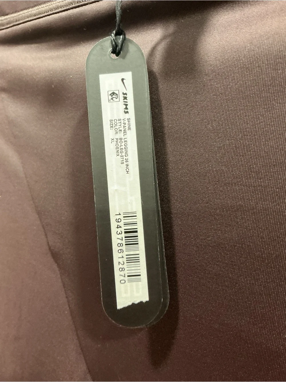 NIKE SKIMS NEW WITH TAGS SHINE V PANEL Leggings 26 inch size XL COLOR PHOENIX - Picture 3 of 4